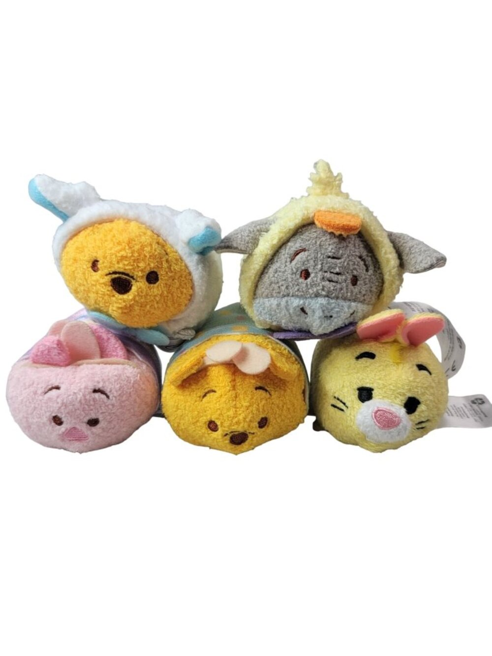 Disney Tsum Tsum Mini Easter Winnie the Pooh Plush Piglet Eeyore Rabbit Lot of 5